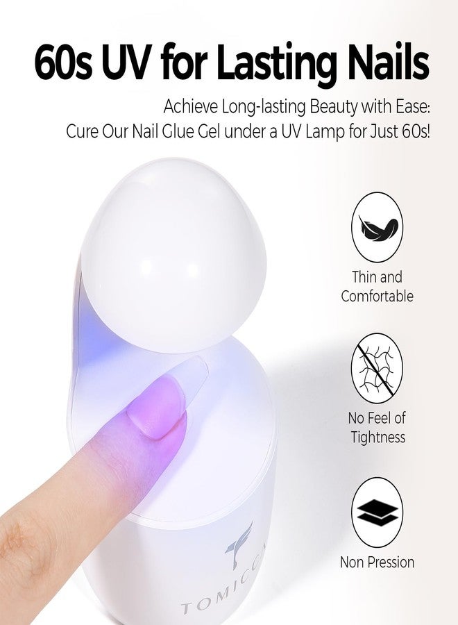 TOMICCA 4-in-1 Solid Gel Nail Glue for Press On Nails, Super Strong Hold Clear Adhesive, UV/LED Gel, Long Lasting, 15g for DIY & Salon Use - Image 3